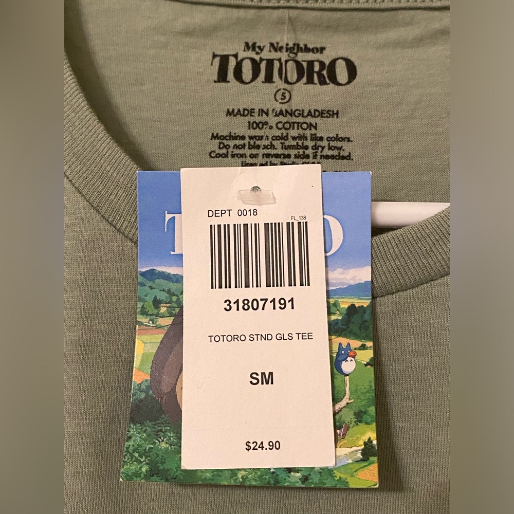 Studio Ghibli My Neighbor Totoro Stained Glass Boyfriend Fit T-Shirt [Juniors S] - Picture 5 of 6
